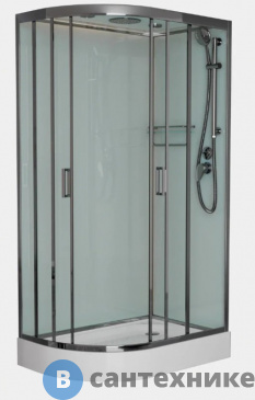 картинка Душевая кабина Frank F411R М Brilliant правосторонняя, низкий поддон, матовое стекло