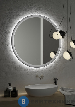 картинка Зеркало ART&MAX Napoli AM-Nap-600-DS-F-Grey с подсветкой