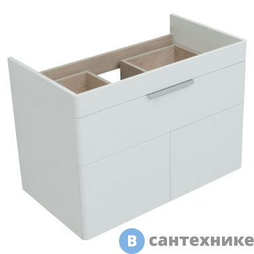 картинка Тумба под раковину Aquanet Ирис new 815 белый глянец (1 ящик, 2 дверцы) (310150)