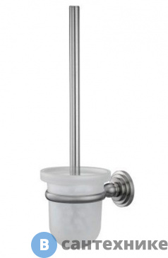 картинка Щетка для унитаза WasserKRAFT Ammer K-7027 подвесная металл, покрытие "матовый хром", матовое стекло