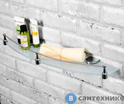 картинка Полка WasserKRAFT Kammel K-8344 стеклянная с бортиком