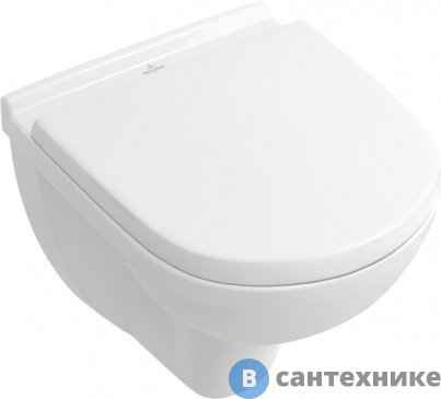 картинка Унитаз Villeroy & Boch O'Novo 5688HR01 подвесной, безободковый, с сиденьем