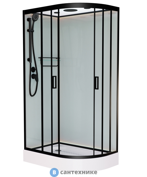 Душевая кабина Frank F418L Black левосторонняя