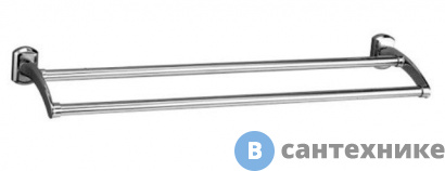 картинка Штанга для полотенец WasserKRAFT Oder K-3040 двойная металл, хромоникелевое покрытие