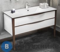 Тумба под раковину SMILE Риголетто 120, цв. белый/свет.орех (рак. IBIZA)