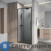 Дверь в нишу Niagara Nova NG-34-L9CHGR (90х195) графит, раздвижная влево, стекло шиншилла