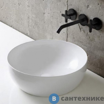 картинка Раковина AZZURRA ELEGANCE CIRCLE 40х40х14 см без отв. под смеситель, белый (ELLA040140C0BI/(ECI40 bi)*0)