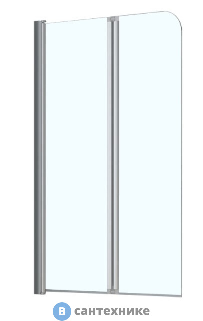 Душевая шторка AZARIO BOSTON 141 на ванну 80 (41,5+38,5)*140 хром, 4 мм прозрачное стекло, покрытие easy clean (AZ-141 80 (41,5+38,5)*140)