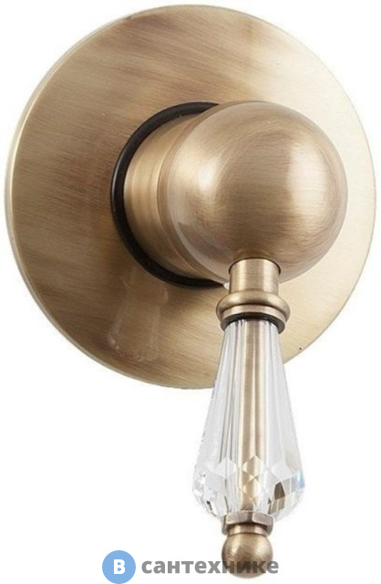 Смеситель Cezares VINTAGE-DIM-02-Sw встраиваемый однорычажный для душа, бронза, Swarovski