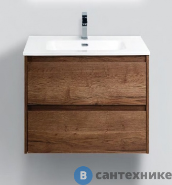 картинка Тумба под раковину BelBagno 61 см KRAFT-600-2C-SO-RT подвесная с двумя выкатными ящиками, Rovere Tabacco