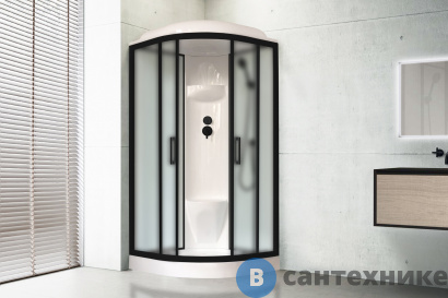 картинка Душевая кабина Royal Bath RB 100HK6-WC-BL 1000x1000x2170 (белое/матовое)   