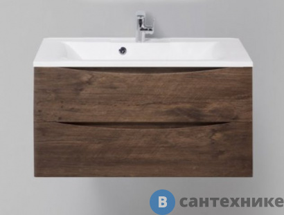 картинка Тумба под раковину BelBagno 90 см MARINO-900-2C-SO-RW-P подвесная с двумя выкатными ящиками, Rovere Moro