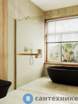 картинка Душевая перегородка в профиле MaybahGlass 1950*690 Стекло 8 мм Сатин +Полотенцесушитель (MGD-725-3ш)