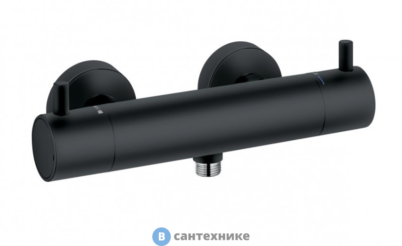 Смеситель Kludi BOZZ 352033938 для душа с термостатом DN15, чёрный мат.
