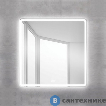 картинка Зеркало BelBagno SPC-MAR-900-800-LED-TCH-WARM с встроенным светильником, сенсорным выключателем и подогревом (900x30x800)