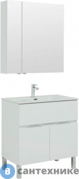 картинка Комплект мебели Aquanet Алвита new 80 напольн. 1 ящ., 2 дв. белый матовый (274213)
