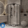 картинка Душевое ограждение Niagara NG-6824-34 BLACK (100*100*195) квадрат, раздвижная, черный матов, стекло прозр, без поддона