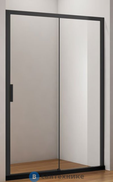 Дверь в нишу Aquanet AE60-N-130H200U-BT Pleasure,1300 мм, проф.-черн.мат., стек. прозр. (225499)