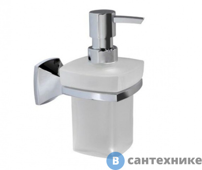 картинка Дозатор для жидкого мыла WasserKRAFT Wern K-2599 стеклянный, 230 ml металл, хромоникелевое покрытие, матовое стекло