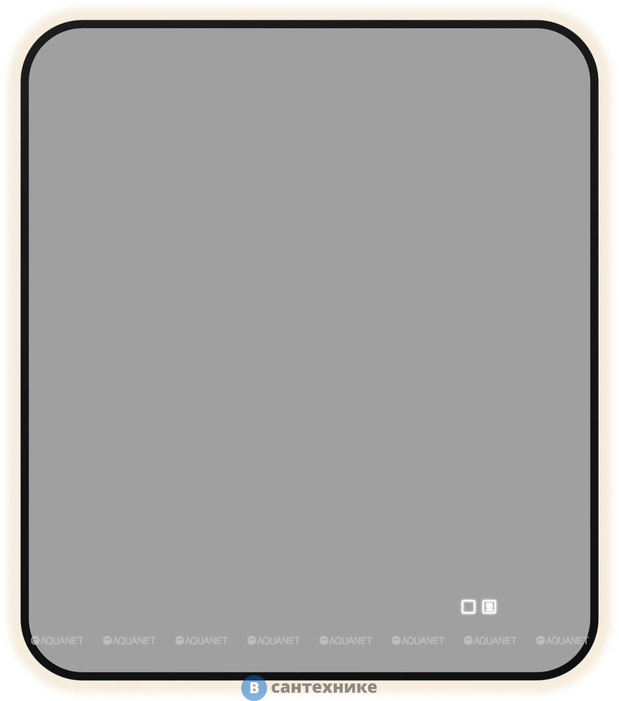 Зеркало Aquanet Контур 800х700 LED TX черный (367650)