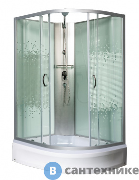 картинка Душевая кабина МОНОМАХ Б/К 120/80/24 МЗ L 1200*800*2060, асимметричная (10000005811)