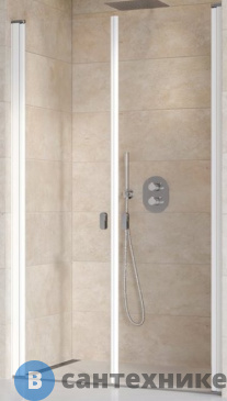 картинка Душевая дверь Ravak Chrome CSDL2-100 белый+стекло Transparent (0QVAC10LZ1)