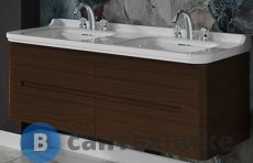 Тумба под раковину Kerasan Waldorf подвесная 150с м, с 4-мя ящиками, темный орех (noce) (925446 Noce)