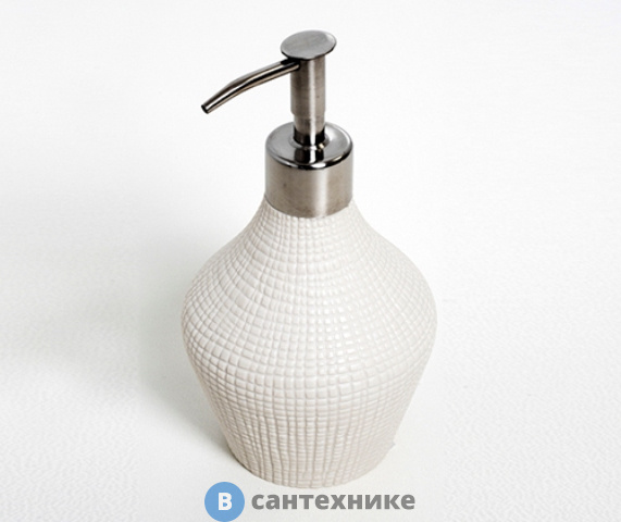 Дозатор для жидкого мыла WasserKRAFT Dinkel K-4699, 420 ml металл, хромоникелевое покрытие, фарфор