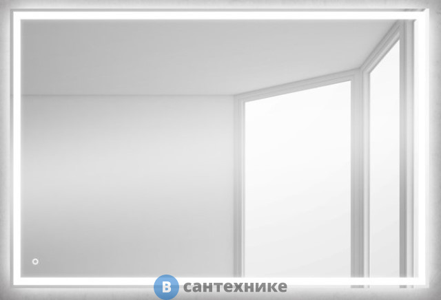Зеркало BelBagno SPC-GRT-1000-600-LED-TCH с встроенным светильником и сенсорным выключателем 1000x30x600