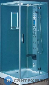 картинка Душевая кабина Golf ZF 1010 III /A/ [T] [C2] с г/м, с паром. Прозрачные стекла (1000*1000*2180)