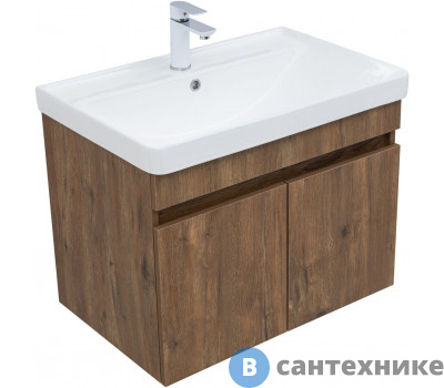 картинка Тумба с раковиной Aquanet Оптима 70 цв. дуб рустикальный (345355)