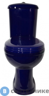 картинка Унитаз-компакт Оскольская керамика Дора гориз. выпуск, синий, У Стандарт, сиденье полипропилен (47355130402)