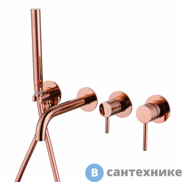 картинка Смеситель ABBER Wasser Kreis AF8130RG для ванны скрытого монтажа, розовое золото
