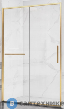 картинка Душевая дверь Vincea Slim Soft VDS-1SS140CLG, 1400, брашированное золото, стекло прозрачное