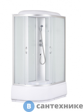 картинка Душевая кабина Taliente TA-12080MR, мат. стекло, белые зад. стенки, 120*80*215 см правая, глубокий поддон