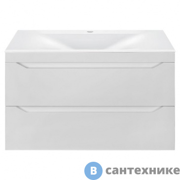 картинка Тумба под раковину Vincea Fine 800 подвесная, 2 выкатных ящика soft close, G.White (VMC-2F800GW)