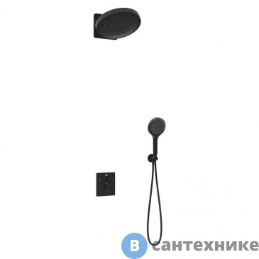 картинка Душевой комплект Vincea Inspire VSFW-3I21MT3MB встраиваемый, термостатический, двухрежимный, черный