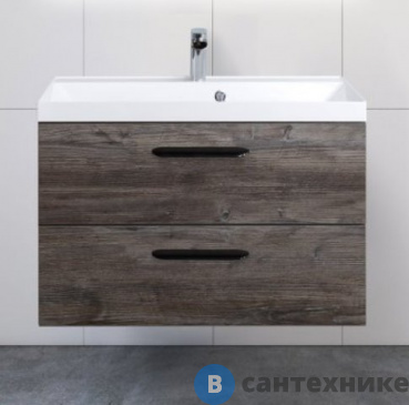 картинка Тумба под раковину BelBagno 80 см AURORA-800-2C-SO-PP подвесная с двумя выкатными ящиками, Pino Pasadena