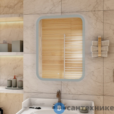 картинка Зеркало Континент Glamour  Led 700х800 с подогревом (ЗЛП498)