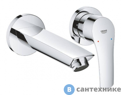 картинка Смеситель Grohe EUROSMART 29337003 для раковины настенный,  2 отверстия (хром)