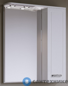 картинка Зеркало Alavann VITTORIA-60/2-01 с пеналом, белое (1301-0601-01)