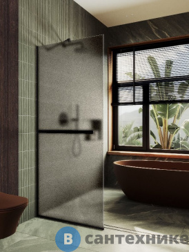 картинка Душевая перегородка в профиле MaybahGlass 1950*690 Стекло 8 мм Бронза матовая +Полотенцесушитель (MGD-722-6у)