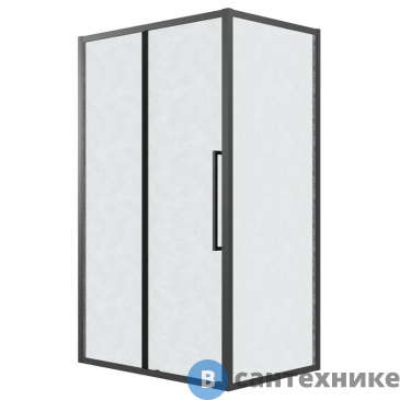 картинка Душевое ограждение Grossman Cosmo 120.K33.02.1190.21.02 (110*90*195) черный матовый, стекло шиншилла, без поддона