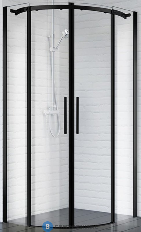 Душевой уголок BelBagno ACQUA-R-2-90-C-NERO (900x900) (885-900)x(885-900)x1950 без поддона