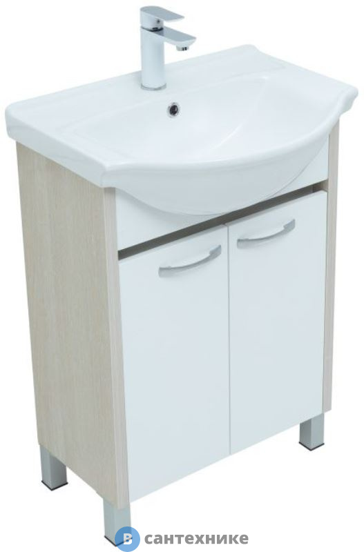Тумба под раковину Aquanet Донна 60 бел. дуб/белый (Shenxin) (273996)