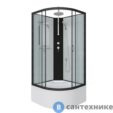 картинка Душевая кабина Niagara NG-6707-14BKT (800х800х2100) высокий поддон, стекло прозрачное