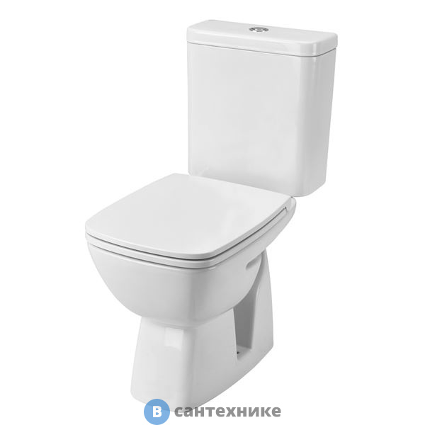 Унитаз-компакт Santek 1.WH30.2.408 НЕО ЛАЙТ двухр. арм, дюроп., косой выпуск, метал.крепл./35х64,6/(белый)