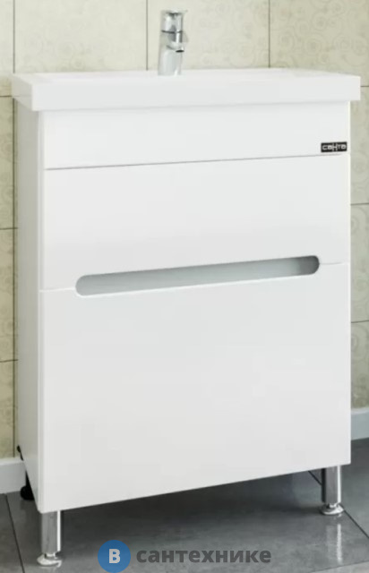Тумба под раковину СанТа Лондон-60 2 ящ, напол. ум. Фостер 60 (224005л)