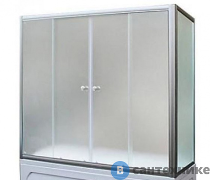 картинка Шторка для ванны 1MarKa 140х140 TS (хром, прозрач) (У67763)