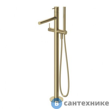 картинка Смеситель Cezares LEAF-VDP-L-SR напольный для ванны и душа однорычажный, с ручным душем и шлангом, Sunrise